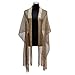 KaKaxi Sheer Glitter Sparkle Piano Shawl Wrap with Fringe Prom Weddings Evening Scarfs,1920s Gatsby Vintage Style,Gold