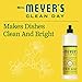 MRS. MEYER'S CLEAN DAY Liquid Dish Soap, Biodegradable Formula, Honeysuckle, 16 fl. oz