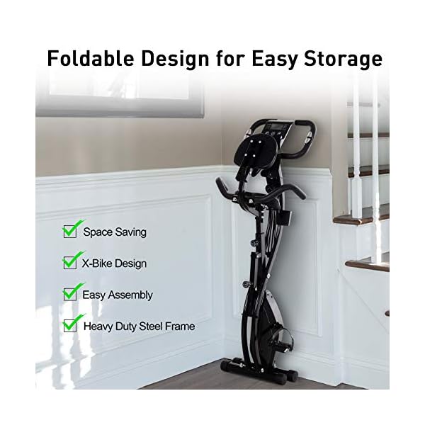 HOMCOM-2-in-1-Foldable-Magnetic-Resistance-Exercise-Bike-Stationary-Upright-Magnetic-Recumbent-Cycling-with-Arm-Resistance-Bands HOMCOM 2-in-1 Foldable Exercise Bike Recumbent Stationary Bike 8-Level Adjustable Magnetic Resistance with Pulse Sensor…