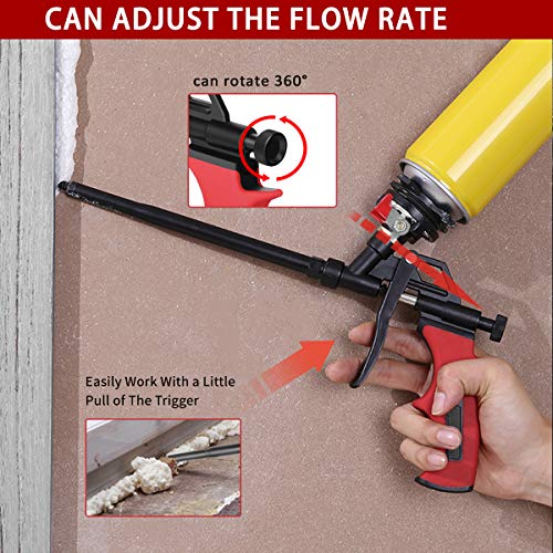 QuFeng Professional Spray Foam Gun With Valve, Needn't Clean, Upgrade