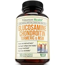 Glucosamine with Chondroitin Turmeric MSM Boswellia. Supports Occasional Joint Pain Relief. Helps Inflammatory Response, Antioxidant Properties. Supplement for Back, Knees, Hands. 90 Capsules