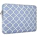 MOSISO Laptop Sleeve Compatible with 13-13.3 inch MacBook Pro, MacBook Air, Notebook Computer, Canvas Quatrefoil Bag Cover with Small Case, Serenity Blue