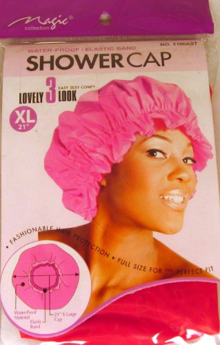 XL X-Large Shower Cap in Red, Could Also Be Used in Deep Hair Conditioning, Hair Protection, Full Size 21