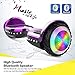 HYPER GOGO Hoverboard, Off Road All Terrain Hoverboards with Bluetooth Speaker, Colorful LED Light Wheels, UL Certified,6.5 inches Self Balancing Scooter,Purple