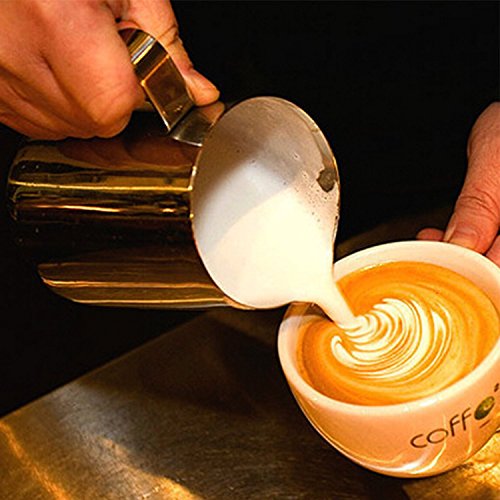 Autoark Durable 18/8 Gauge Stainless Steel Steaming Frothing Pitcher for Espresso Machines,Milk Frothers & Latte Art,20 Oz,AH-001