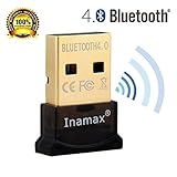 Inamax Bluetooth 4.0 USB Dongle Adapter for PC with Windows 10 / 8.1 / 8 / 7 / XP,Vista, - Plug and Play on Win 7 and above