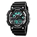 Men's Sport Watch, Dual Dial Waterproof Digital Analog 24H Military Outdoor Electronic LED Back Light Display Alarm Stopwatch 50M Water Resistant for Kids Boy Children Black Grey