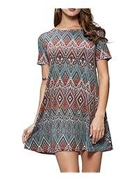 GLOSTORY Mujeres Verano Casual Tanque Vestidos Pequeña Niña Playa Cubierta UP Plain Túnica Camiseta Camisa Tops