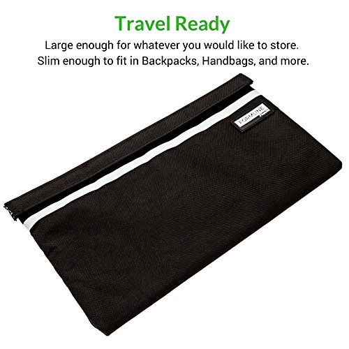 Formline Smell Proof Bag (11x6 inches) - Premium Pouch with Dual Mesh Organizer Pockets make this a Discreet Stash Container for Tobacco Herb Grinders, Pax Vaporizers, Rolling Papers and Accessories - Thumbnail 3