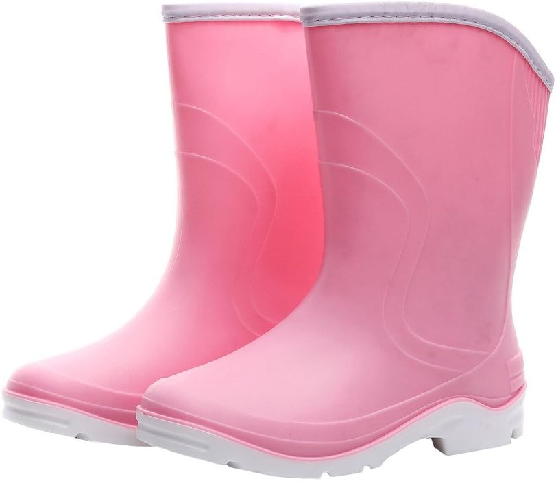 Women Half Calf Ankle Rubber Rainboots 2 Color Waterproof Boots for Garden Rain Round Toe Rainboots