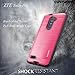 COVRWARE [Iron Tank] case Compatible with ZTE ZMAX PRO/ZTE Carry, with Built-in [Screen Protector] Full-Body Rugged Holster Armor Case [Brushed Metal Texture Design][Belt Clip][Kickstand], Pink