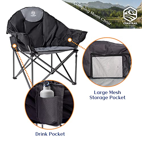 Coastrail Outdoor Camping Chair Oversized Padded Folding Quad Arm
