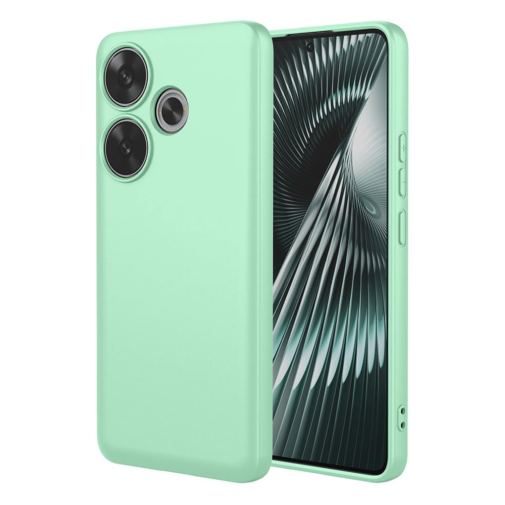 SEAHAI Case for Xiaomi POCO F6 5G, Ultra Thin Silky-Soft Touch Liquid Silicone Phone Cover with Shockproof Airbag Design, Premium TPU Bumper Fashion Case - Light Green