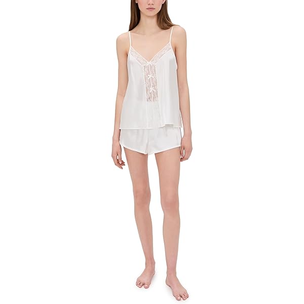 Flora Nikrooz Women's Kylie Charmeuse Cami Set with Lace, Ivory