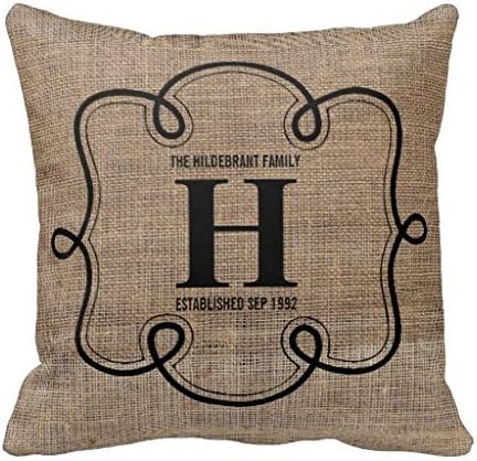Comfortable Pillowcase Canvas Accent Pillows Family Monogram Cushion Pillow Cover 18 x 18
