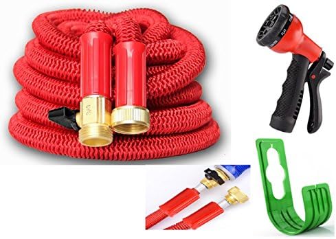50 ft Hose-LIMITED TIME-3Layer-INCLUDE Valve,SprayGun,Hanger, 1 YR WARRANTY,BEST Premium Quality Water &amp; Garden Flexible Expandable Hose, Pocket,Retractable,Strongest,Planet,Durable,USA Brass Conn D