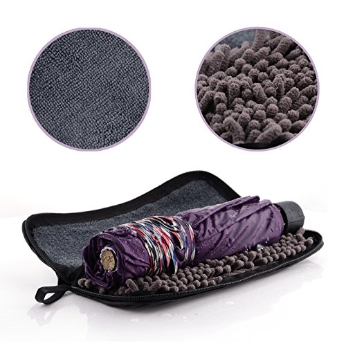 liangdongshop Universal Water-absorbing Umbrella Phone Holder Case Waterproof Wet Folding Umbrella Cover Storage Bag With Loking Carabiner 11.02"x4.72"(1 Pcs Pack)