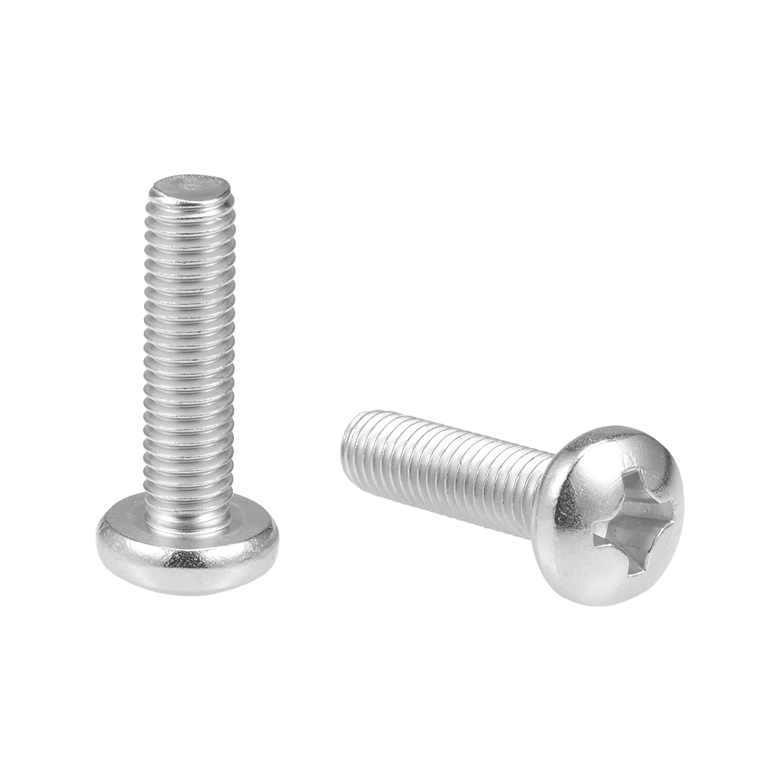 sourcing map M8x30mm Machine Screws Pan Phillips Cross Head Screw 304 Stainless Steel Fasteners Bolts 5Pcs