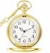 Classic Vintage Easy to Red Watches Stainless Steel Quartz Pocket Watch with Beautiful Pocket Watches Box (Gold-Tone)
