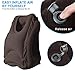 HOMCA Travel Pillow, Portable Head Neck Rest Inflatable Pillow, Design for Airplanes, Cars, Buses, Trains, Office Napping, Camping - Includes Free Eye Mask (Brown)