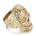 AUMRET Halloween Titanium Steel Men Personality Skull Gold Ring