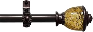 Achim Home Furnishings Lincroft Window Rod and Finial, Camino Decorative Rod & Finial 28 Extends to 48-Inch, Inch Inch
