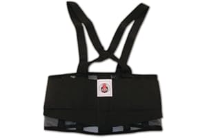 MAGID GLOVE & SAFETY MAGID BS9000 Polyester Elastic Back Support Belt with Double Velcro Closures, Large, Black