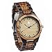 Treehut Wooden Watch for Men with Adjustable Band and Stainless Steel Clasp, Japanese Quartz Analog Watch with Wrist Wood Watch Made from Ebony and Zebrawood