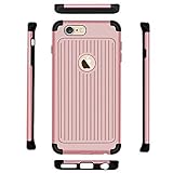 iPhone 6 Plus Case, iPhone 6s Plus Cover, Qadou Double Layer Defender Ultra Thin and Slim Shockproof Case, Availble in 6 Colors (Rose Gold)