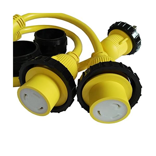Parkworld-692040-Marine-30-AMP-Shore-Power-1-to-2-Y-Adatper-L5-30P-Male-Plug-to-L5-30R-Female-2EA-connector