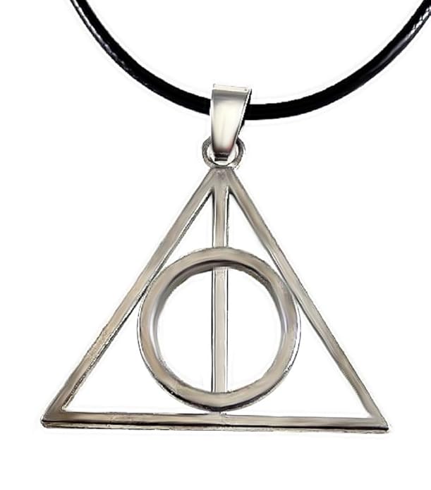 Inception Pro Infinite Schwarze Spitze Halskette - Die Heiligtümer des Todes - Dreieck - Kreis - Silberfarbe