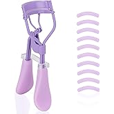ODELY Eyelash Curler with Pads, Lash Curler with 10 Extra Silicone Replacement Pads, Comfortable Grip for Effortless Curling – Eyelashes for The Perfect Eye Contour (Hyacinth Purple)