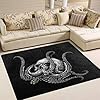 ALAZA Blue Sugar Skull Octopus Area Rug Rugs for Living Room Bedroom 7' x 5'
