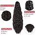 AMELI Kinky Straight Synthetic Ponytail Clip in Hair Extensions One Piece Soft Silky for Women Fashion and Beauty (20inch-Claw, 1B)