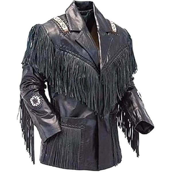 Scully Men's Men'S Boar Suede Fringe Jacket - 902-BLK 44 LNG at