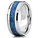 Tungsten Carbide Created Blue Green Opal Inlay 1/3