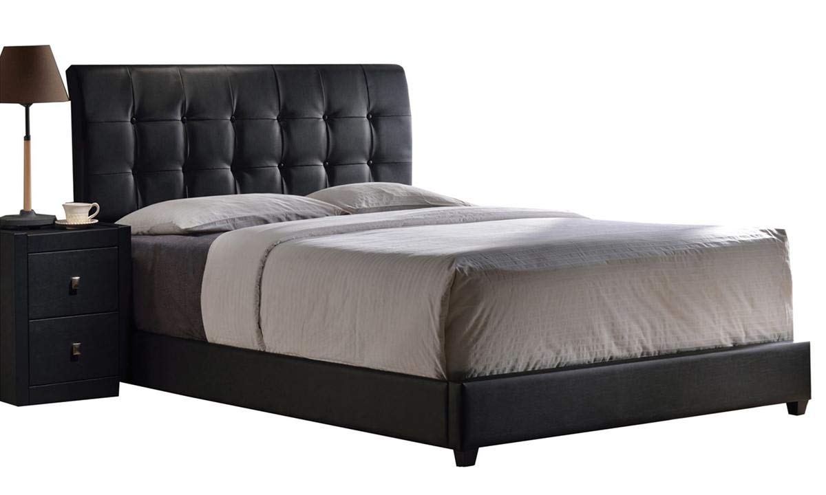 Buy AtoZFurniture Lusso Tufted Faux Leather Bed Super King in Black