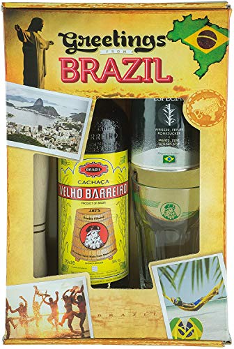 VELHO BARREIRO Caipirinha-Set"Greetings from Brazil" Cachaça 700ml 39% vol
