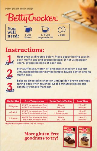 BETTY CROCKER GLUTEN FREE MUFFIN MIX, BLUEBERRY, 16.3 OZ