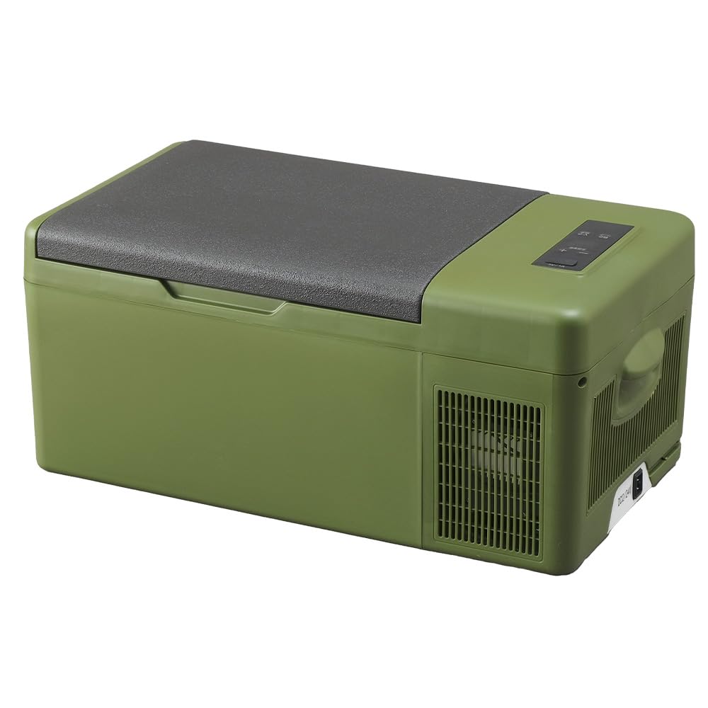 【持ち運べる小型冷蔵庫】 アイリスプラザ 車載冷蔵庫 ポータブル冷蔵庫 カーキ 15L スピード冷却 -20℃~20℃ スマホ充電可能 小型冷蔵庫 クーラーボックス PCR-15U-G レジャー キャンプ 防災 災害 停電 台風 防災用品商品画像