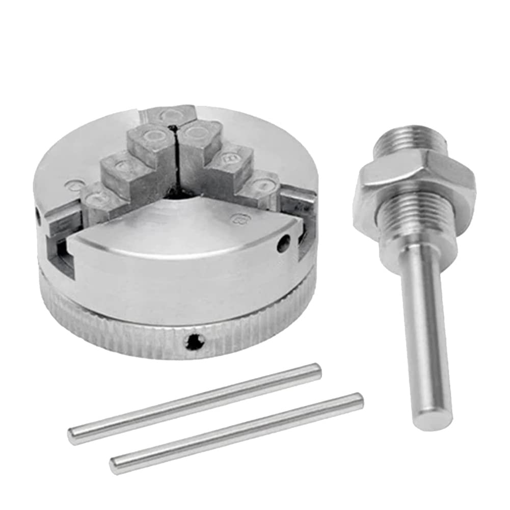 Qarmijaer Mini Lathe Chuck Set Z011 - Extension Three Jaw Chuck and Connecting Rod Set With Electric Drill