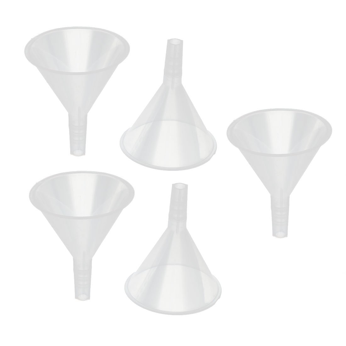 sourcingmap 5pcs 6cm Mouth Dia Household Lab Liquid Water Oil Plastic Funnel Transfer Filling Tool