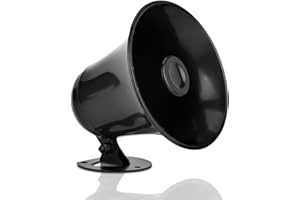 Pyramid Outdoor Trumpet Car Horn Speaker - 5” Pa Horn Speaker w/ 8 Ohms Impedance, 15 Watt Power, Adjustable Bracket, 10' Pre-Wired Cord, 3.5mm Mono - Pa Speaker for Cb Radio Car Siren System-PS5