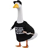 Porch Goose Outfit Costume Mess with The Honk You Get The Bonk Baseball Goose Clothes with Wood Bat Warning Porch Sign for Plastic Cement Goose Statue Garden Lawn Yard Patio Outdoor Decor