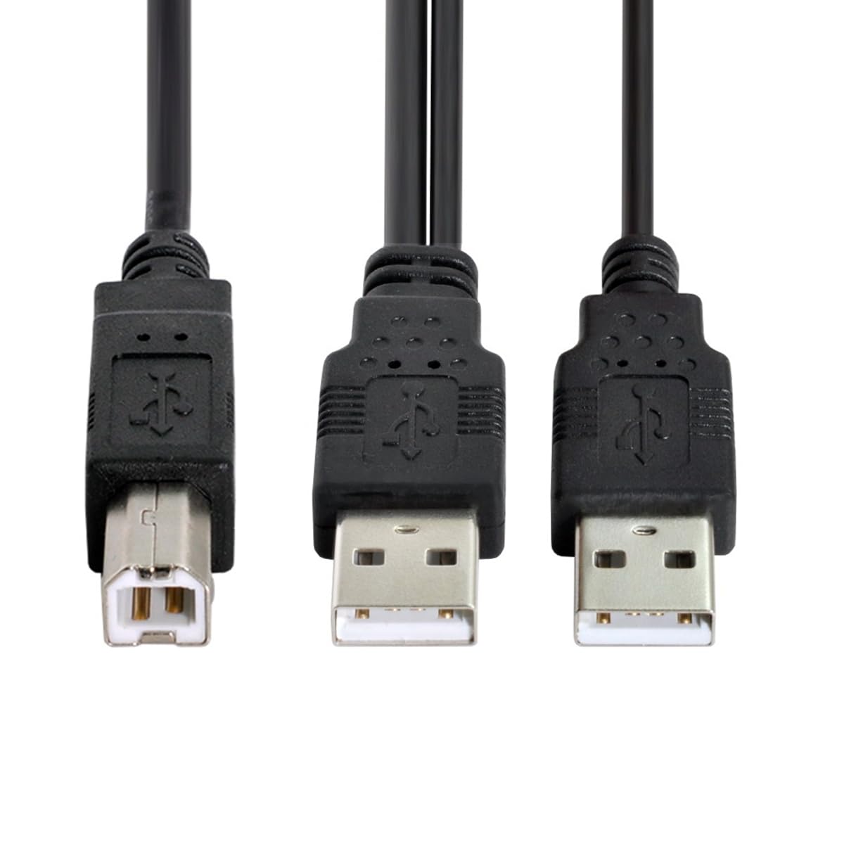 cablecc Dual USB 2.0 Male to Standard B Male Y Cable 80cm for Printer & Scanner & External Hard Disk Drive — image 1