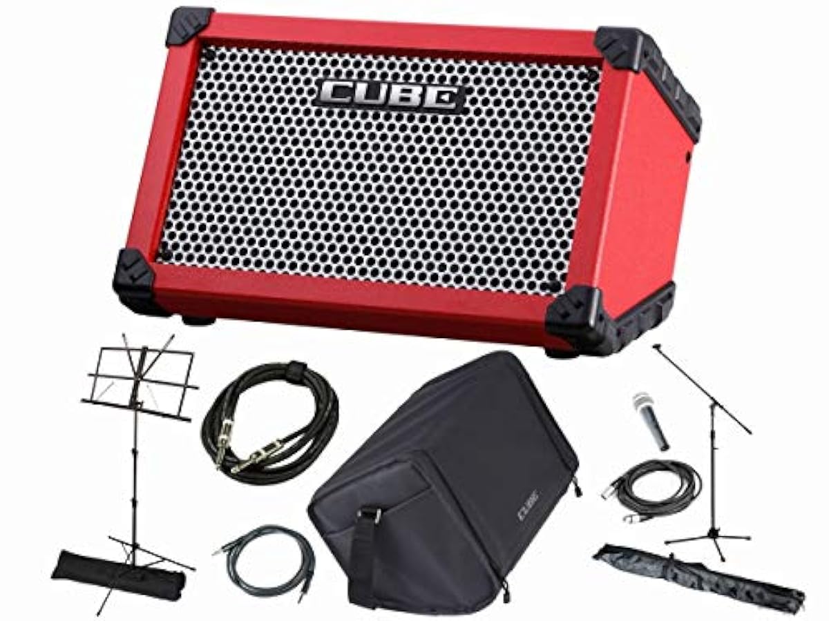 해외] ◇3대특전◇ 버스킹 컴플리트세트 ROLAND 롤랜드 퍼포먼스용 앰프 CUBE STREET RED/CUBE-ST-R 레드