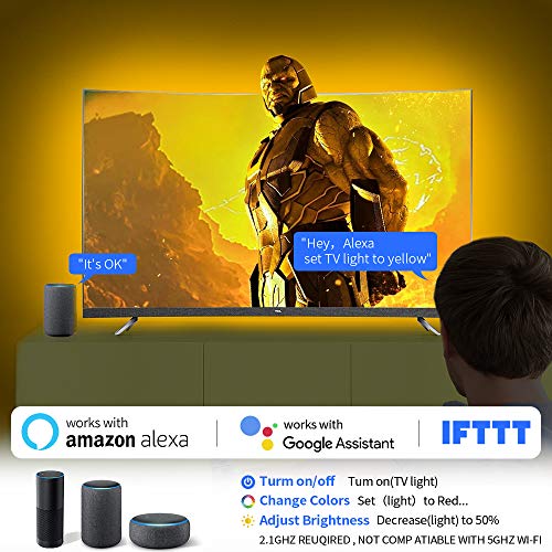 LED TV Backlight Alexa Enabled 60 65 Inch TV Bias Lighting Smart WiFi LED Strip Lights Compatible with Alexa Google Home… - Image 3