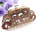 Browns Austrian Crystal Bronze Metal Alloy Bow hair claws clips pins