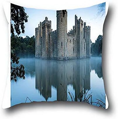 Fen Dou La 100% Cotton Medieval Castle Canvas Rectangular Pillow Case Satin Glitter Throw 20*36