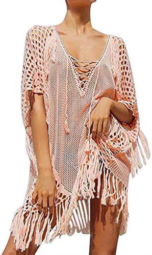 Dress of Women OYSOHE Women Crochet Sunscreen Cover Up Bikini Swimwear Knit Beach Swimsuit Bandage
